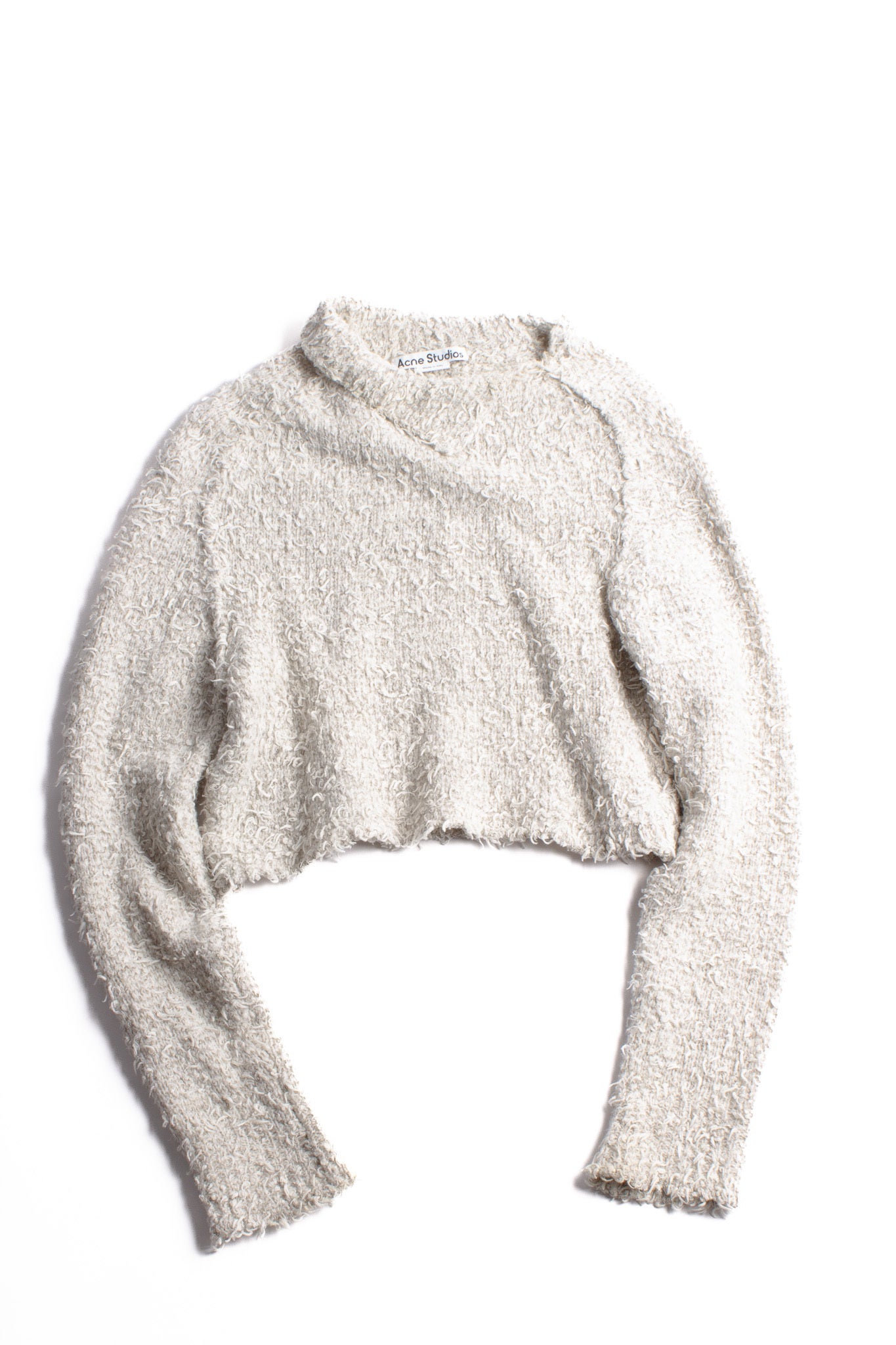 Cheapest Acne Studios Cream Cropped Wool Sweater